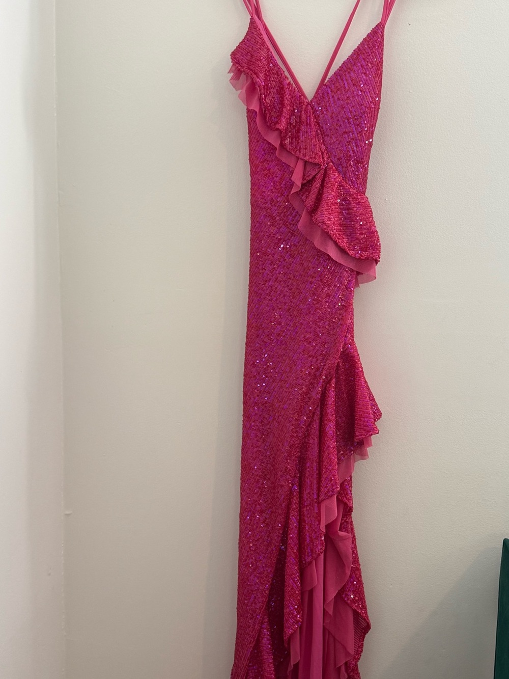 Morgan & Co. Hot Pink Sequin Slip Dress